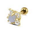 Moon Stone with CZ Ear Piercing TIP-2806